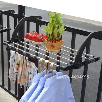 

Balcony Shoe Rack Multi-Function Folding Window Diaper Drying Rack Laundry Clothes Dryer Indoor Towel Storage Rack 40cm/59cm