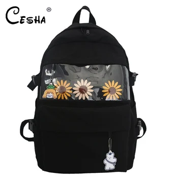 

Fashion Transparent Design Women Backpack Pretty Style Light Nylon School Backpack High Quality Durable Fabric Travel Backpack