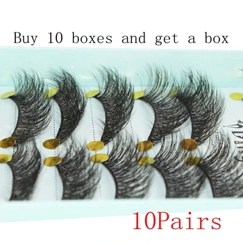 

10 pairs 3D Artificial mink lashes natural fluffy slender multi-layered Eyelash Extension cosmetic tools 10 boxes to send 1 box