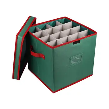

Cabilock Christmas Ornament Storage Box with Lid Storage Container Keeps 64 Holiday Ornaments and Xmas Decorations Green