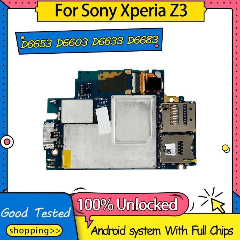 100% оригинальная разблокированная материнская плата TDHHX для Sony Xperia Z3 D6653 D6603 D6633 D6683