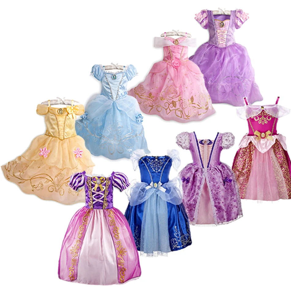 Vestido de princesa extravagante para menina, Rapunzel Cosplay, Bela, Bela Adormecida, Cinderela, Disfarce de Carnaval, Festa extravagante, Natal