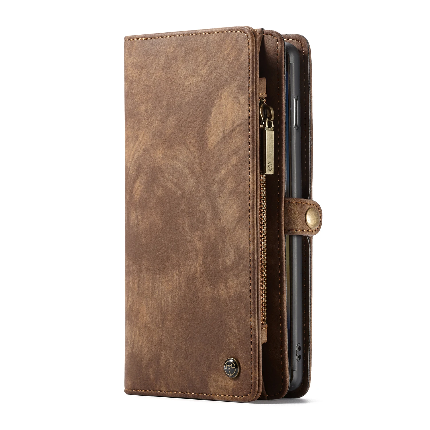 Кошелек кожаный флип-чехол для телефона Для SamsungGalaxy A80 Note8 Note9 Note10Cover GalaxyS8 S9 S10plus слот магнитных карт чехол-подставка - Цвет: Darkbrown
