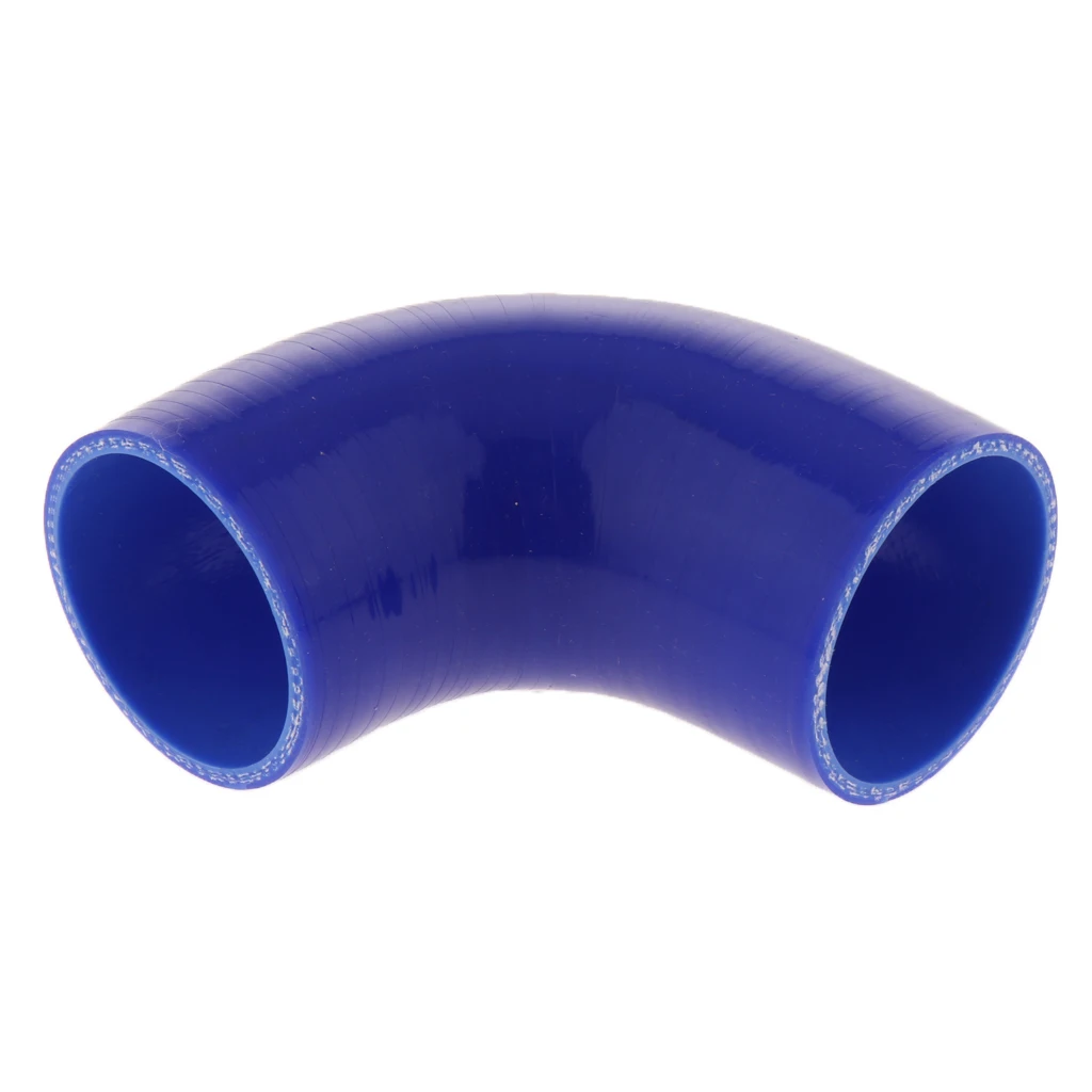 Set of 2 90 Degree 63mm Elbow Silicone Coupler Reducer Hose Intercooler Piping Blue