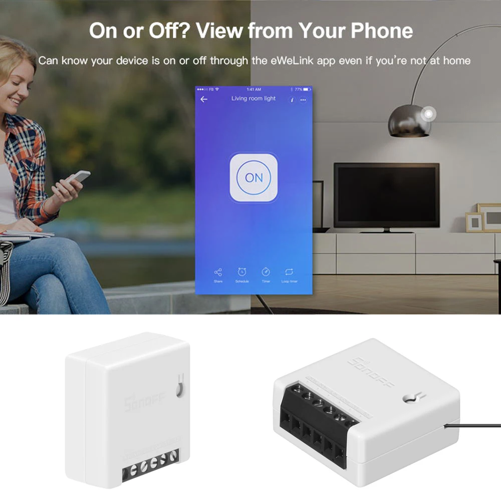 2PCS SONOFF MINI Two Way Intelligenter Schalter Smart Life APP-Steuerung Amazon