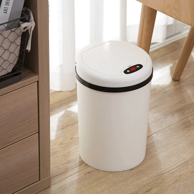 

S/L Automatic Sensor Dustbin Rubbish Garbage Can Trash Bin Waste Basket Plastic Living Room Intelligent Electric Trash Can