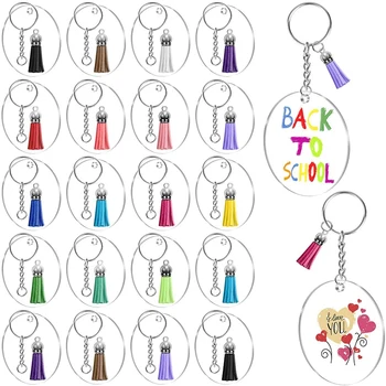 

Acrylic Keychain Blanks,30Pcs Acrylic Blanks, 30Pcs Key Chain Rings and 36Pcs Jump Rings for DIY Keychain Crafting
