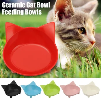 

Anti-slip Pet Supplies Cat Bowl Water Bowl Cat Ears Shaped Safe Portable Feeder B99