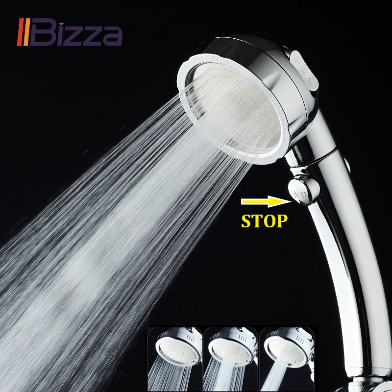 

Handheld Shower Head High Pressure 3 Spary Setting with ON/OFF Pause Switch Water Saving Adjustable Luxury Spa Detachable Chrome