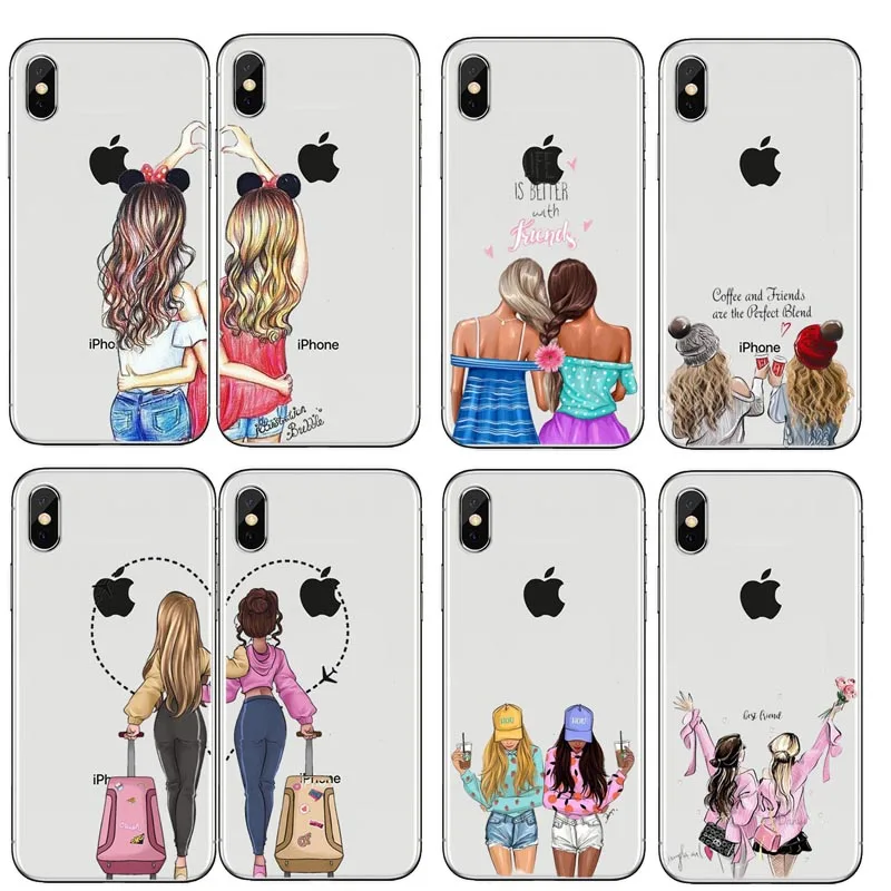 Чехол Bff для телефона из мягкого ТПУ с надписью Best Friends Forever подружек и девушек