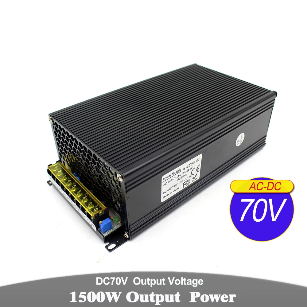 

Best Quality 70V 21.4A 1500W Switching Power Supply Driver for CCTV Camera LED Strip AC110v 220v Input To DC70v SMPS