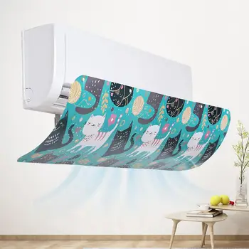 

Adjustable Air Conditioner Cover Windshield Air Conditioning Baffle Shield Wind Guide Board Straight Anti-Wind Deflector