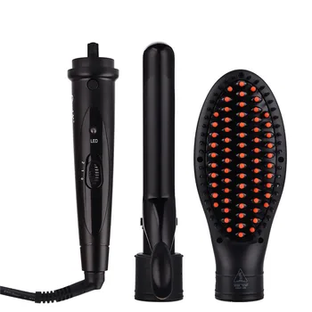 

Hair Curler 25mm for Both Wet and Dry Use with Hair Brush Comb for Hair Straightener with Temperature Adjusted 30