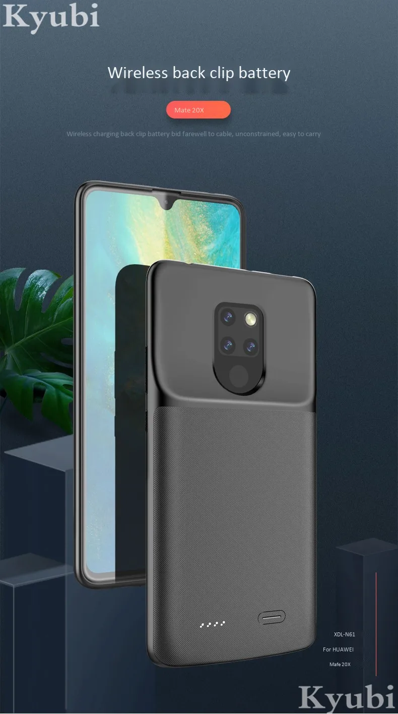 Для huawei mate 20X чехол для зарядного устройства 6000 мАч Внешний портативный беспроводной зарядный чехол для huawei mate 20X роскошный 2 в 1
