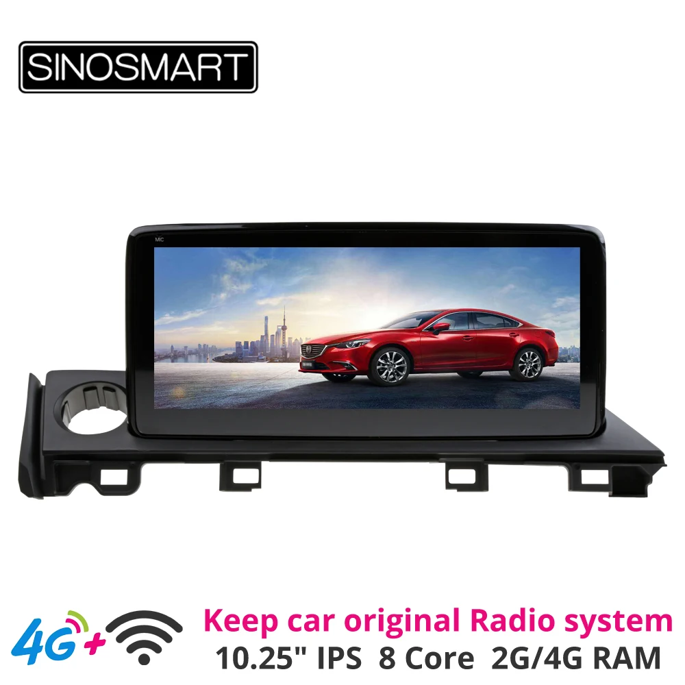 Sinosmart 10 25 ɺndroid автомобильный GPS-навигатор плеер для Mazda 6 Atenza 2017-18 сохранить