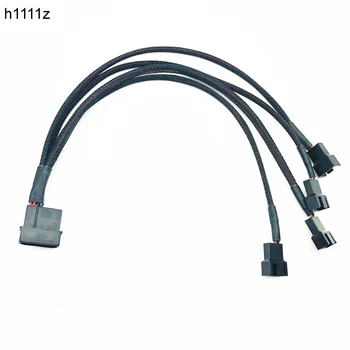

Fan Splitter 1 To 4 Way Y-Splitter Sleeved 4-Pin Molex Male To 4x 3-Pin/4-Pin PWM Male Connector Fan Extension Adapter Cable Hub