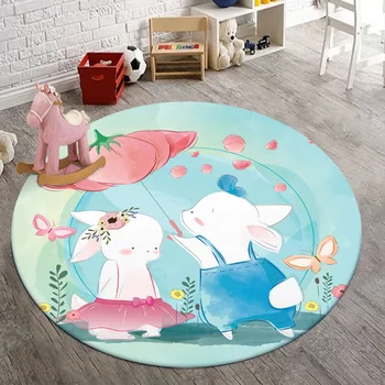 

Cute cartoon rabbit carpet moon baby elephant dog rug living room bedroom round kids room baby play rugs floor mat parlor carpet