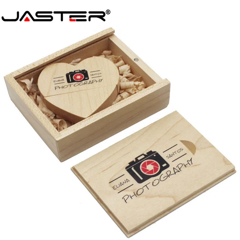 Wooden heart usb flash drives 4GB 8GB 16GB 32GB 64GB Wedding gift
