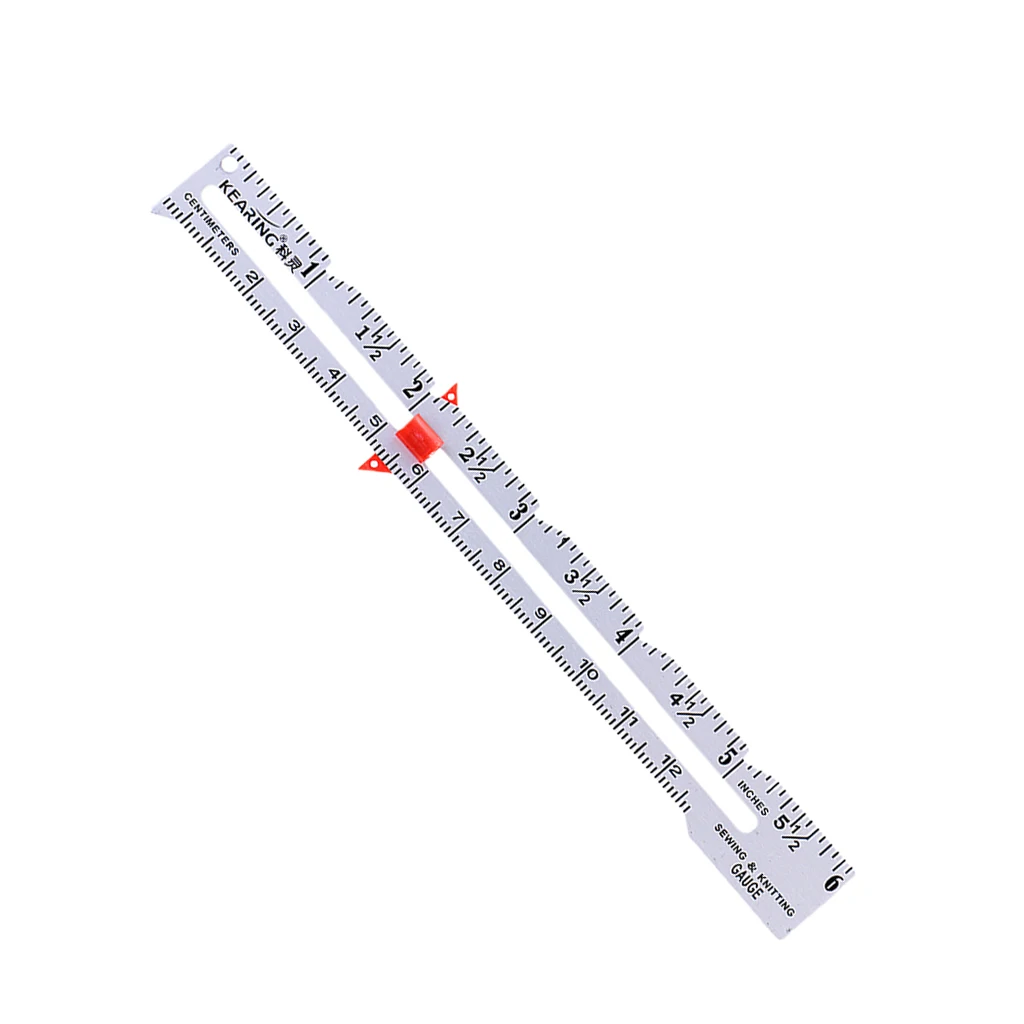 Metal Gauge, Sewing Sliding Measure Sets Distance For Marking Hems, Tucks, Pleats and Buttonholes