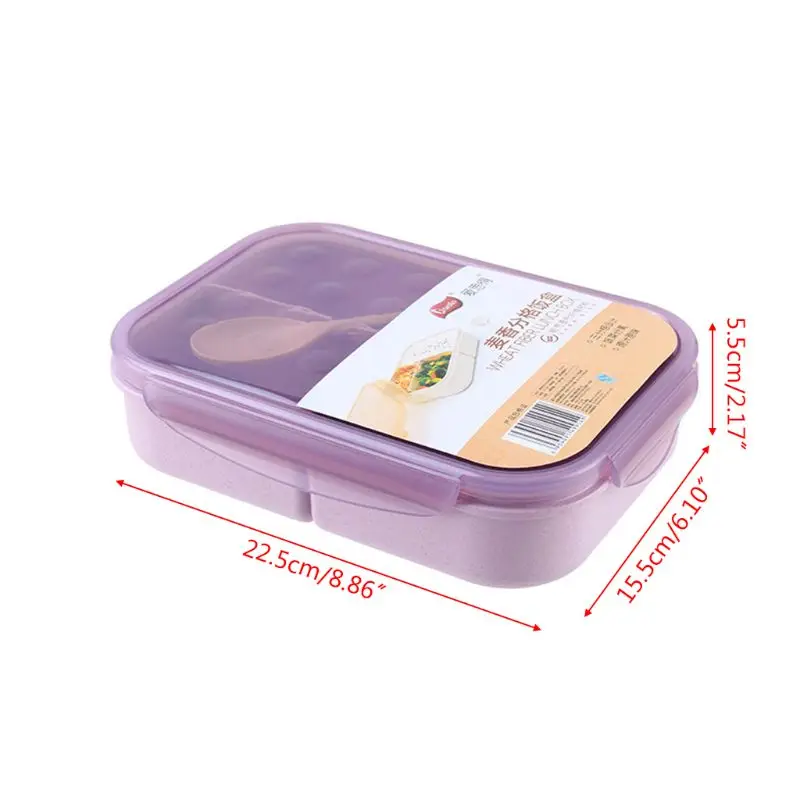 Прямая поставка и пшеничной соломы Ланч-бокс с ложкой Bento box креативный квадратный чехол для конфет посуда Nov.25