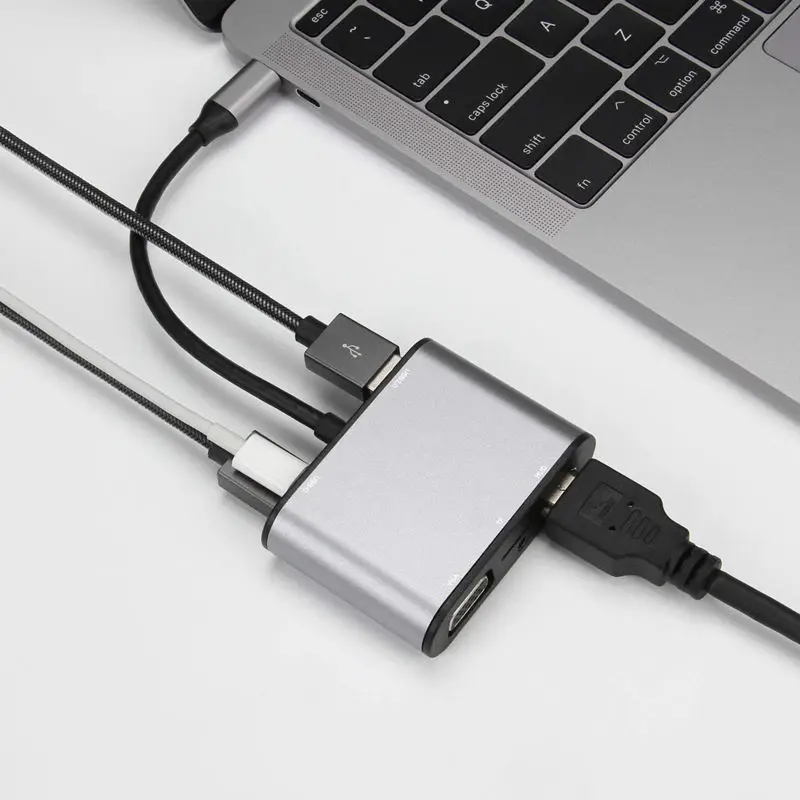 Usb C концентратор к адаптер Hdmi Vga-8 в 1 Usb C док-станция с 4K Hdmi, Vga, Usb 3,0, 2 Usb 2,0, Micro-Sd, 3,5 мм аудио куртка