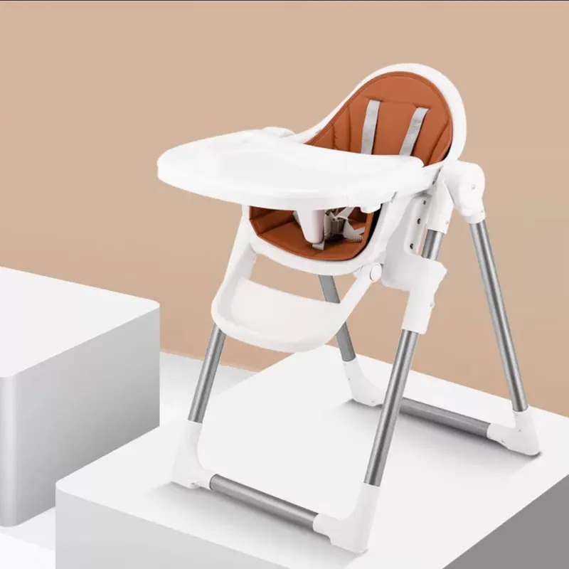 Dining Chair Brown Детское обеденное кресло, складное многофункциональное переносное От 0 до 6 лет нескользящее детское кресло для кормления - Цвет: Dining Chair Brown