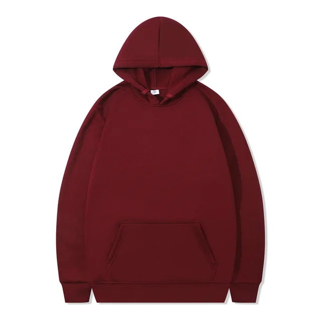 Fashion Brand Men's/Women's Hoodies 2021 Autumn New Male Casual Hoodies Sweatshirts Men's Solid Color Hoodies Sweatshirt Tops Burgundy