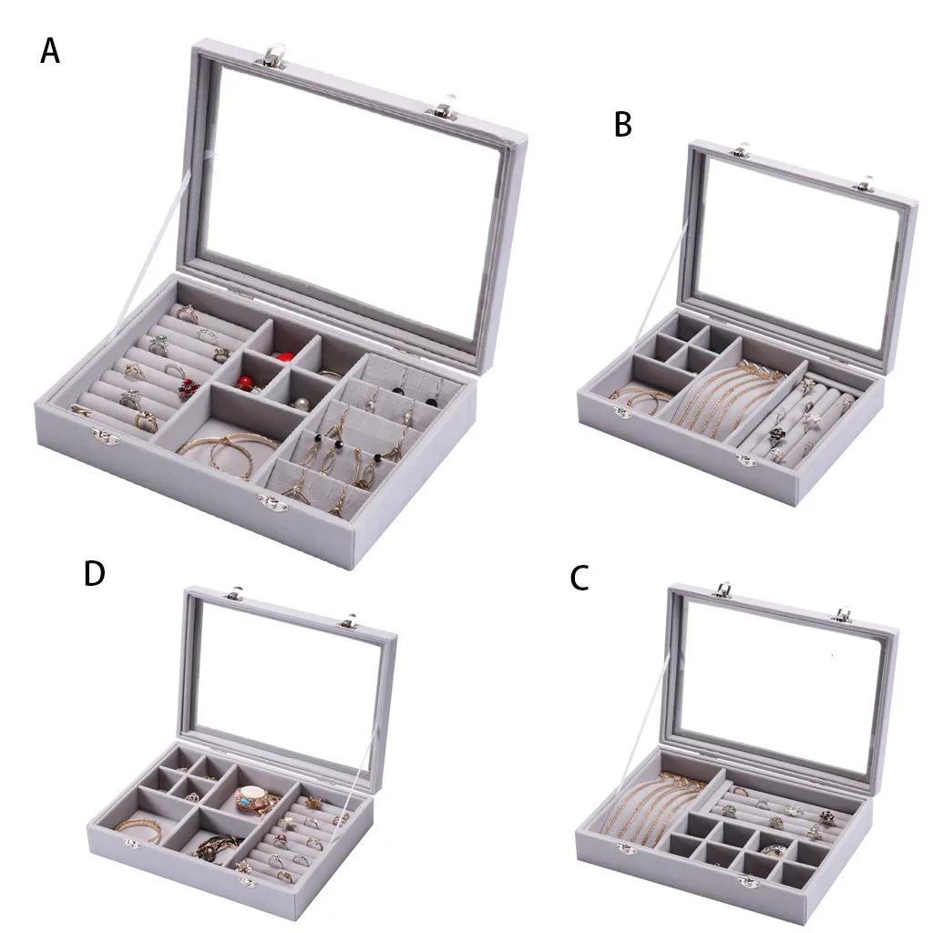  Jewelry Organizer Display Detachable Jewelry Box With Lid Portable Multi-function Travel Jewelry St