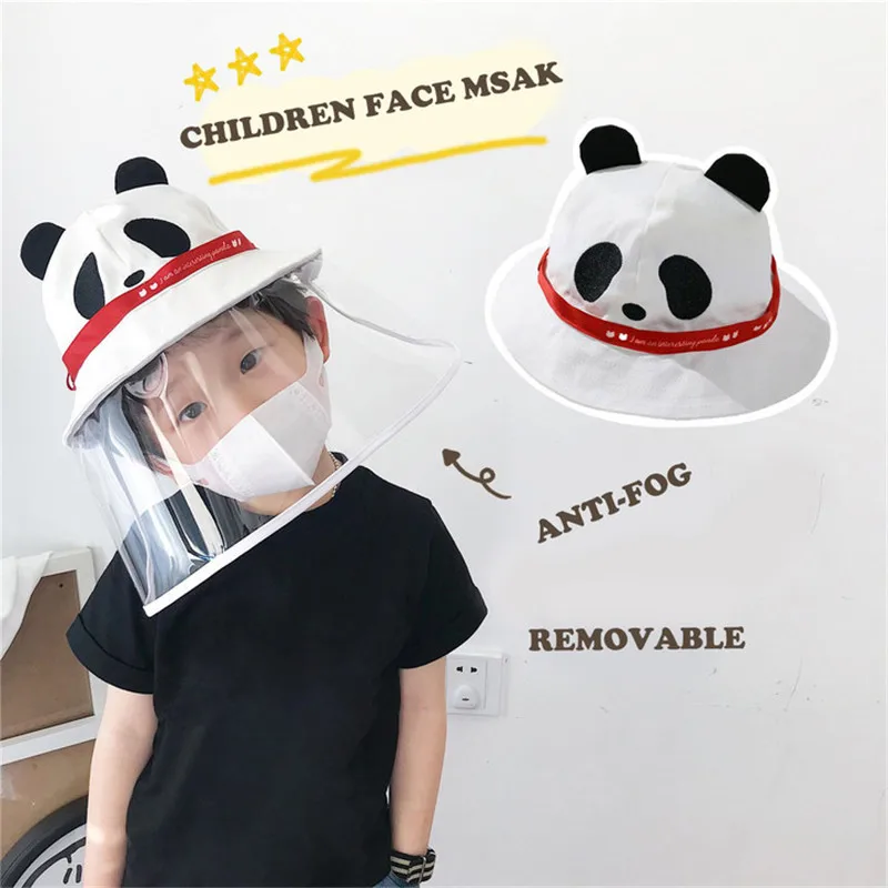 Fisherman Hat Protective Cap Eye Protection Anti-fog Windproof Face Cover Cartoon panda hat for children | Аксессуары для одежды
