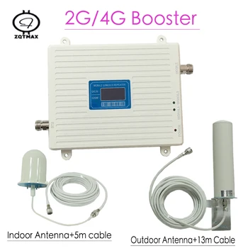 

ZQTMAX 2G 4G repeater GSM DCS cellular Signal Booster 900 1800 Dual Band 65dB Gain LTE Amplifier with antenna accessories