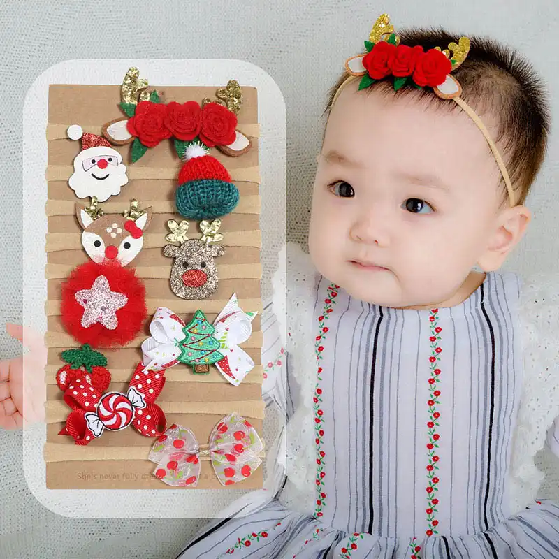 10 Pieces Lot Bebe Noel Bandeaux Mignon Dessin Anime Renne Paillettes Arcs Elastiques Bandes De Cheveux Pour Bebe Filles Nouveau Ne Accessoires De Cheveux Aliexpress