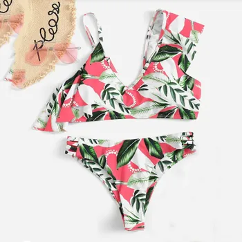 

Women Girls Bikini Set Underwire Padded Sexy Beach Floral Suit Bodycon Swimwear biquinis feminino 2019 monokini bathing suit