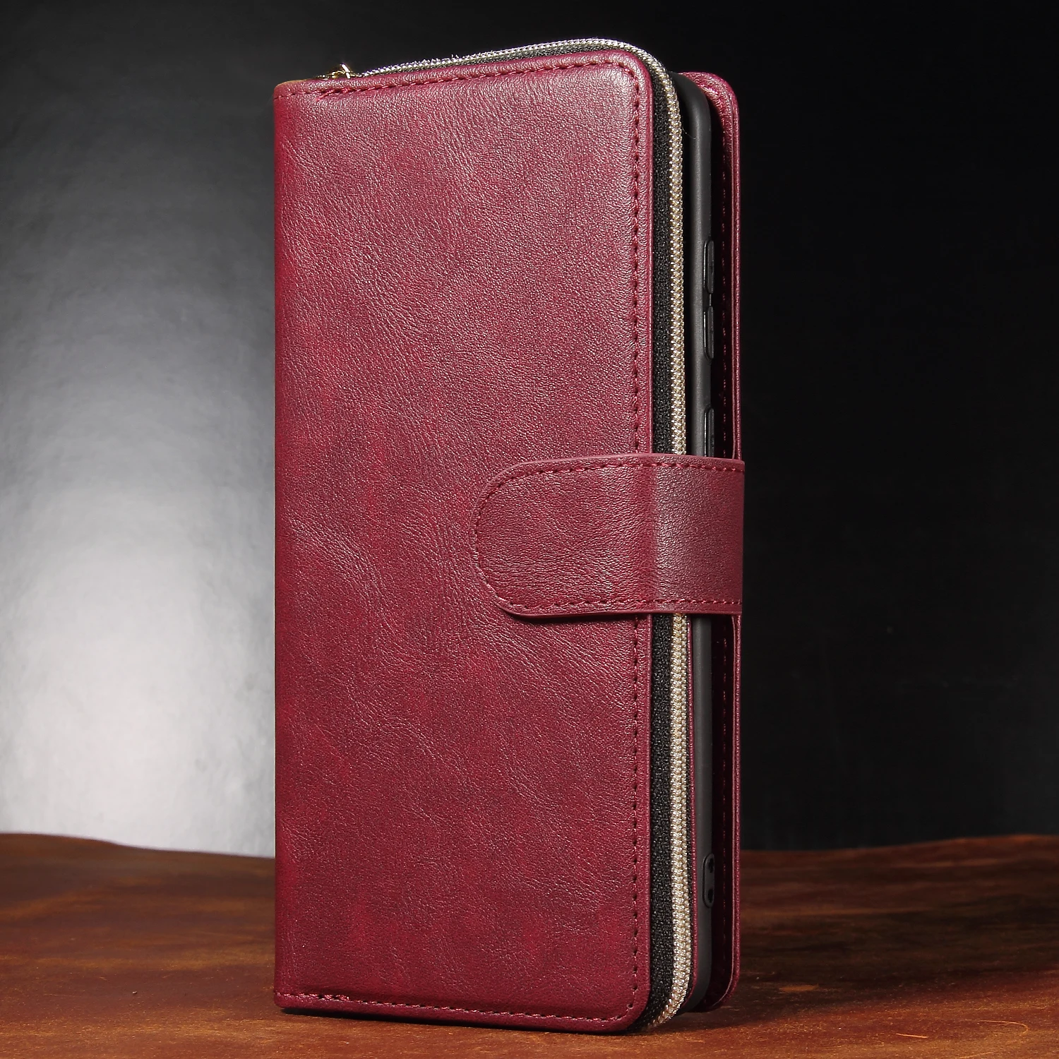 Capa com Zíper Case de Couro de Luxo Slot para Cartão de Telefone Capa do Telefone para Oneplus 2 1 + 2 Oneplus Case Flip Carteira Capa Bolsa - 3t 3 16 3t oneplus 3 caso capa com zíper