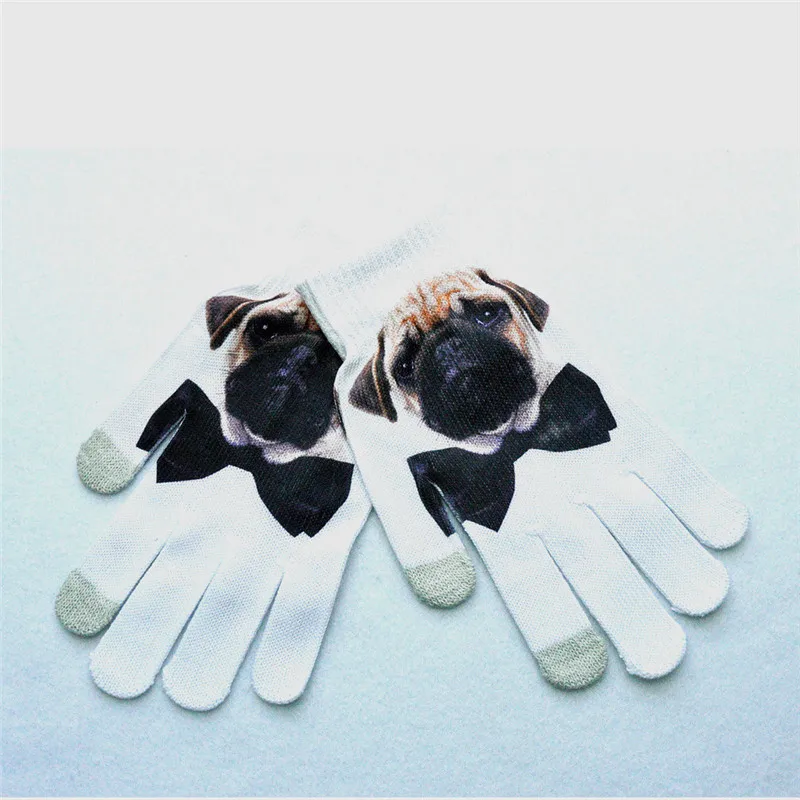 J Перчатки для мужчин и женщин Guantes, сохраняющие тепло, с 3D принтом, вязаные, для экрана телефона, Китти, питомец, милые перчатки, удобные, Rekawiczki, зимние перчатки O7 - Цвет: J