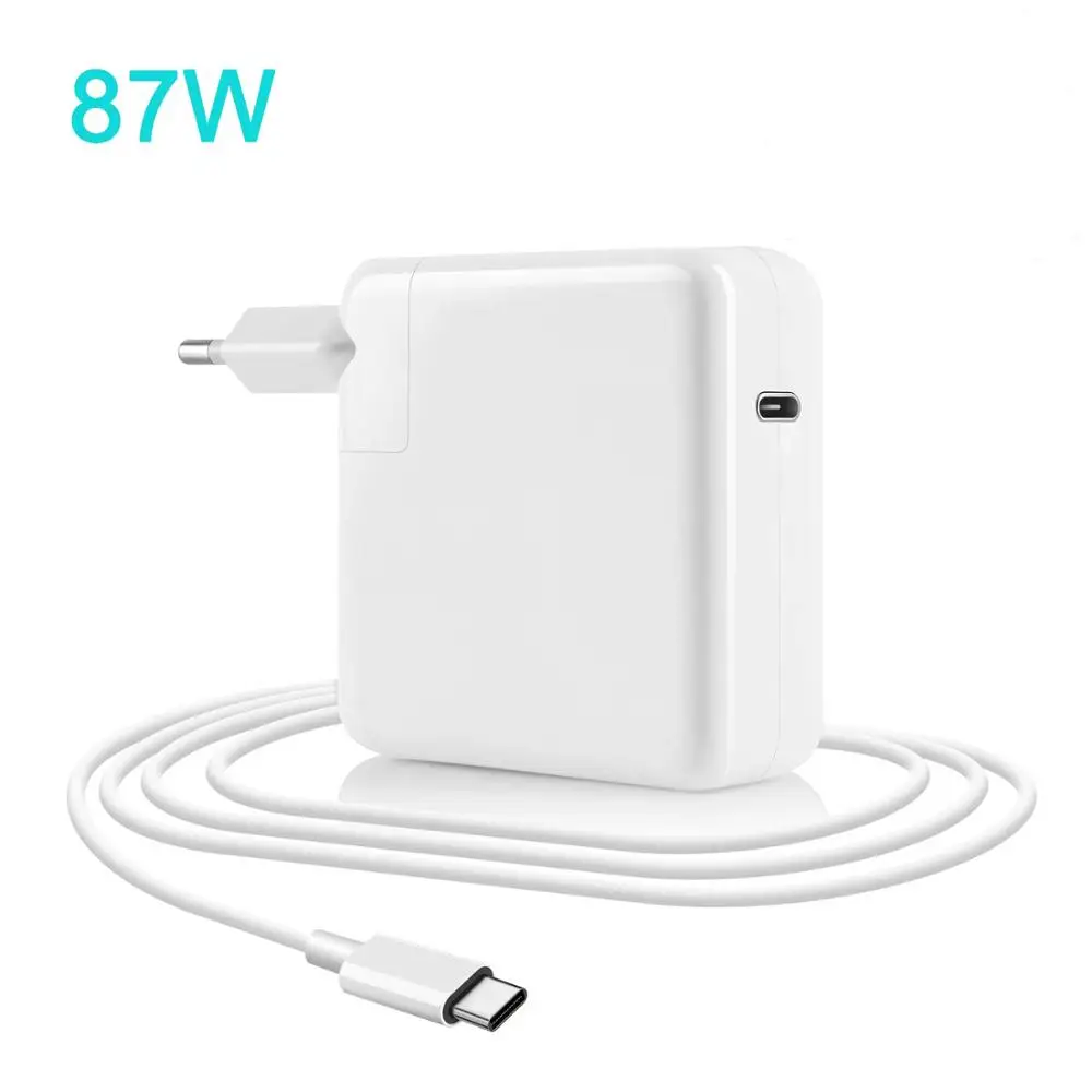 White Replacement Mac Book Pro Charger 87W USB-C to USB-C Ac Power Adapter Charger Compatible with MacBook Pro 15 Inch 13 Inch 
