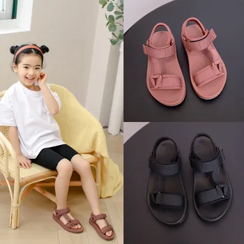 

Korean Style Children Sandals Boys Girls Casual Shoes Summer Beach Open Toe Cut Out Kids Fashion Toddler Teenager Solid Color