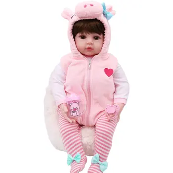 

20 Inch Soft Silicone Reborn Baby Piglet Short Hair Doll Lovely And Creactive Children Doll For Kids 401-1774 dool