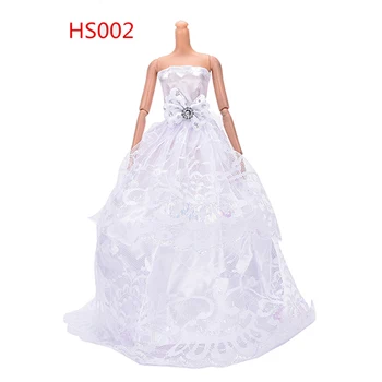 

Fashion beautiful White Doll Princess Dress Wedding Dress Party Gown Lace Dress For Barbie Accessories Girl Doll Dress Toy