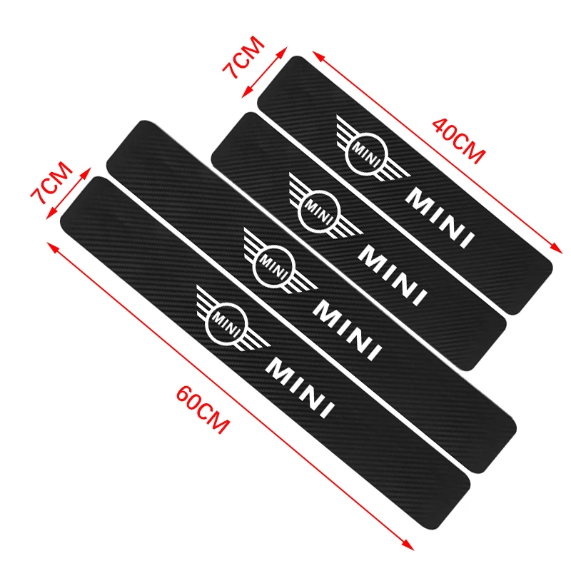 4 шт. наклейки на порог машины, Накладка на порог, наклейка из углеродного волокна для BMW MINI Cooper R53 R55 R56 R57 R58 R59 f55 f56, аксессуары