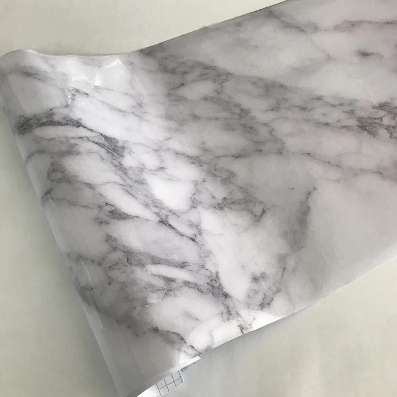 Gloss Marble Vinyl Self Adhesive Paper Granite White Roll Kitchen