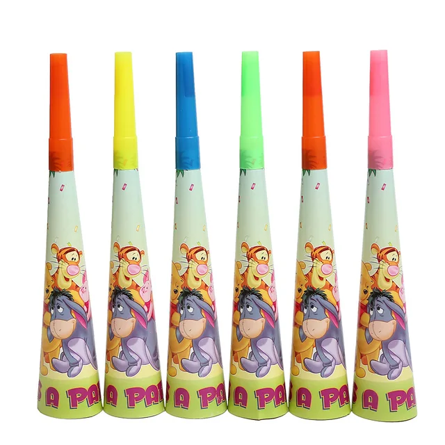 Disney Pooh Children's Birthday Party Supplies Party Tableware Set Paper Towel Tablecloth Paper Plate Knife Fork Spoon Set 6 pcs