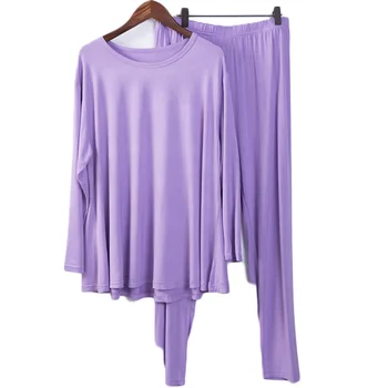 

Women Spring And Autumn Winter Homewear Fresh Student Female Pants Suit Nighties Pajamas Long-Sleeved Loose Suit Plus Fat 7XL