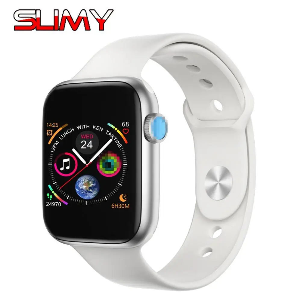 Silver IWO 10 Bluetooth Смарт-часы с функцией вызова, пульсометр, полный сенсорный экран, фитнес-трекер для женщин и мужчин, умные часы, лучше, чем W34, удалить ремешок - Цвет: Silver