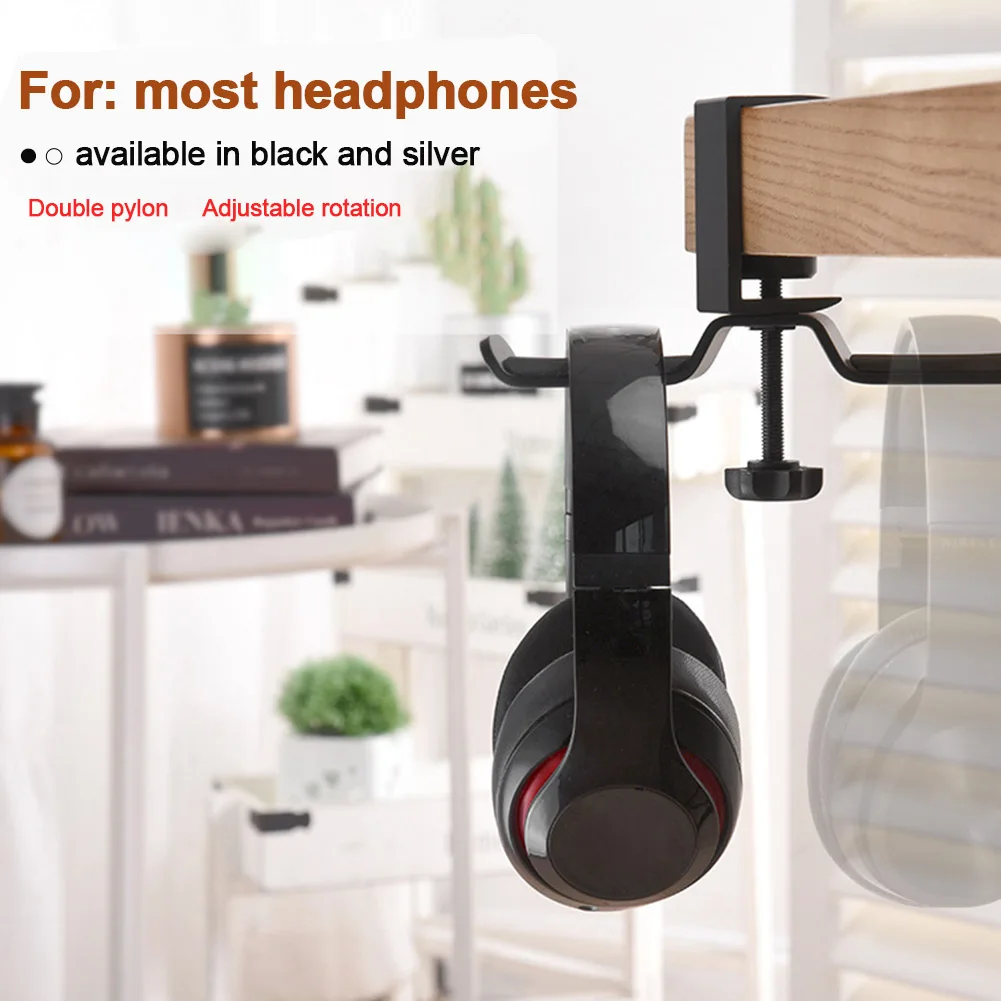Display Rack Non Slip Anti Scratch Rotatable Hanger Aluminum Alloy Desk Holder Multifunctional Headphone Stand Home Office
