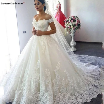 

Vestido de noiva princesa new sexy V neck lace Off the Shoulder Backless A Line Ivory gothic wedding dress long pregnancy