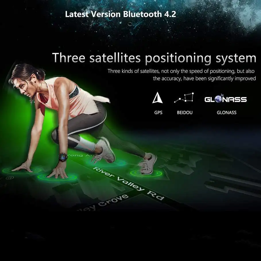 Для женщин и мужчин F18 gps 3 спутниковая Глобальная система позиционирования сердечный ритм синий зуб 4,2 спортивные Смарт-часы BDS ГЛОНАСС Смарт-часы