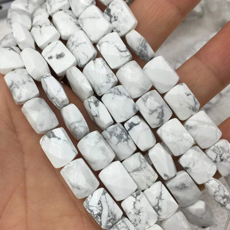 Hot Sale Faced By Hand Teardrop shape 8 X 11 mm Nature Howlite Square Beads 19-20cm/str For Jewelry Making Fashion Stone | Украшения и