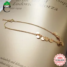 ElfoPlataSi 925 пробы цвет серебристый, золотой минималистичный крошечный диск круглый жесткий браслет для очаровательных женщин вечерние ювелирные изделия D388