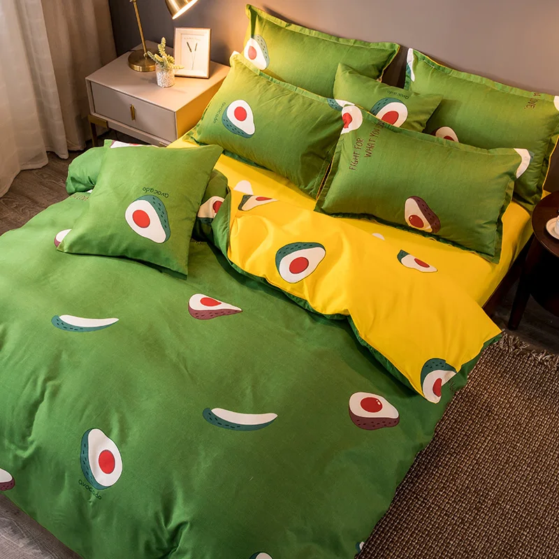 

Twin Single full queen sizes soft duvet Cover Flat bed sheet pillowcase High Quality 3/6pcs Bedding Set Colorful style Bed Linen