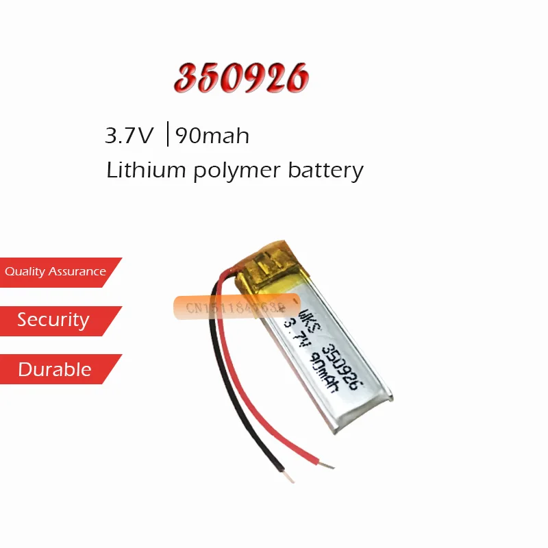 1 шт. 3,7 в 90 мАч литий-ионная батарея 350926 литиевая полимерная аккумуляторная батарея для MP3 MP4 MP5 bluetooth гарнитура умный Браслет